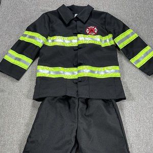 Amscan Kids Black Firefighter Costume with Lime Reflective Stripes